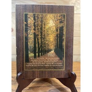 Vintage MCM Wall Plaque GOD MADE US A FAMILY Plaque -   9" x 7" Mid Century